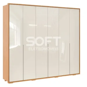 ROUPEIRO 6P ABRIR 6G ROBEL CONCEPT 2.7 LISO C/ PES FREIJO / OFF WHITE