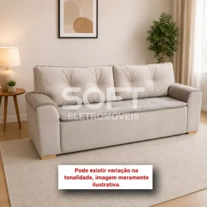 ESTOFADO MALU 3 LUGARES PARMA CASTOR VELUDO
