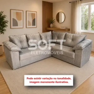 ESTOFADO LIFESPUMA LUGARES PAULINHA CANTO CINZA