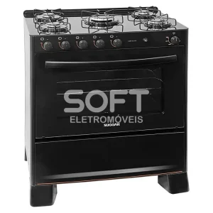 FOGAO 5B SUGGAR PISO COOK GLASS MESA VIDRO PRETO