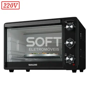FORNO ELETRICO SUGGAR 42L 220V PRETO