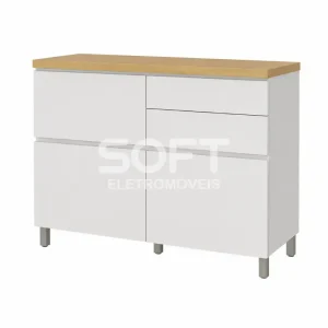 BALCAO NESHER 1P 4G RAINHA 120CM BRANCO/NATURE 500692