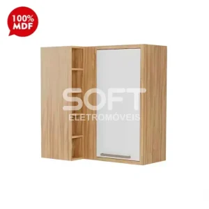 ARMARIO RONIPA CANTO 1P ABRIR SYRAH 80CM AMENDOA/BRANCO