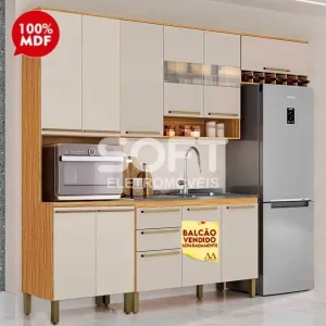 COZINHA RONIPA NAPOLI PRIME TORRE QUENTE AMENDOA/OFF WHITE
