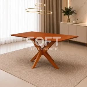 MESA AGN ANNA RETANGULAR 116X80 TAMPO LAMINADO MADEIRA