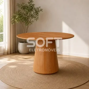 MESA IMCAL ZARA 1.35 TAMPO LAMINADO REDONDA CINAMOMO